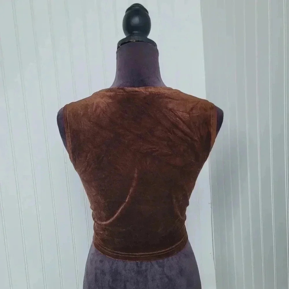 Btch & Stone Angel Energy Shirt Adult Brown Velvet Studded Graphic Women’s XL - Picture 7 of 7